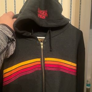 Aviator Nation XXL Striped Stranger Things Hoodie